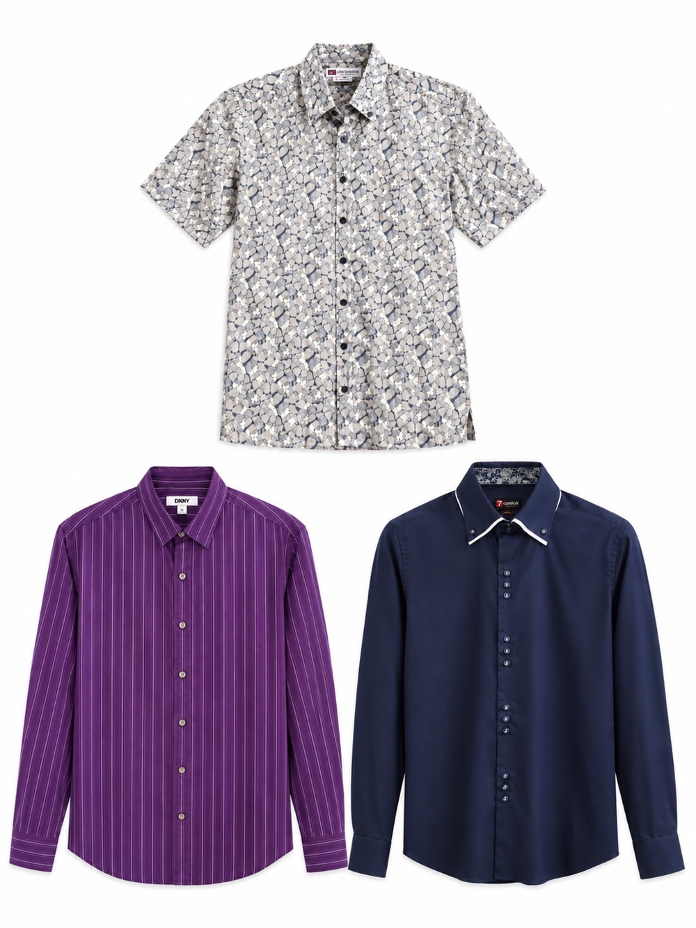 3 Piece Bundle John Langford DKNY 7 Camicie Dress Shirts – Size Small/15 EUC